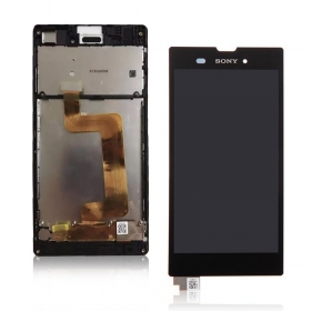 Sony D5103 Xperia T3 ekranas (juodas) (su rėmeliu) (service pack) (originalus)