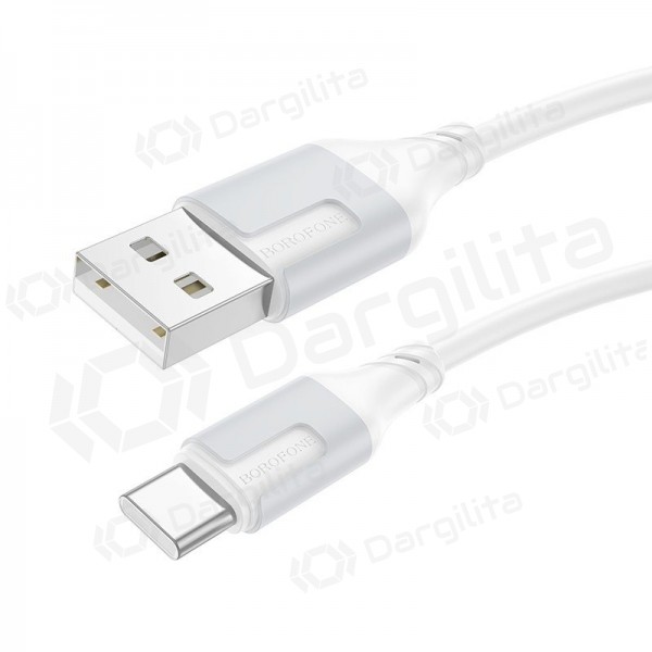 USB-C laidas Borofone BX101 USB-A į USB-C 1 m baltas