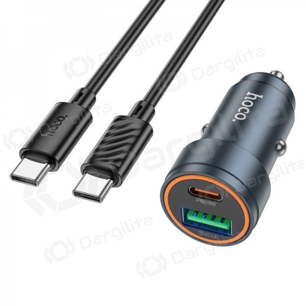 Automobilinis telefono įkroviklis Hoco Z57A 30 W USB-C + USB-A su USB-C laidu 1 m
