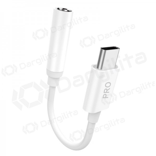 Audio adapteris Dudao L16CPro USB-C į 3.5 mm baltas
