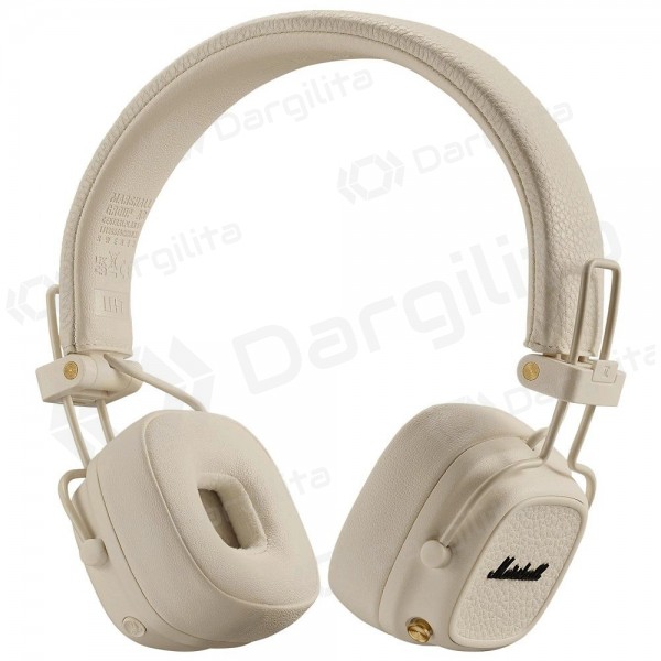 Belaidės ausinės Marshall Major V Bluetooth On-Ear USB-C 3,5 mm kreminės