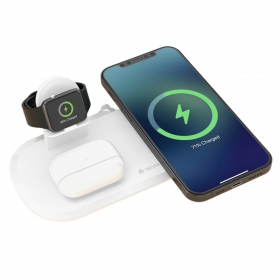 Įkroviklis belaidis Devia 3in1 Smart Phone, Apple Watch, Airpods (baltas)