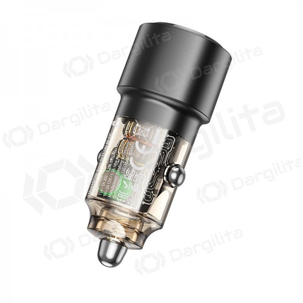Automobilinis telefono įkroviklis Borofone BZ20A 83 W PD QC 3.0 USB-C + USB-A juodas