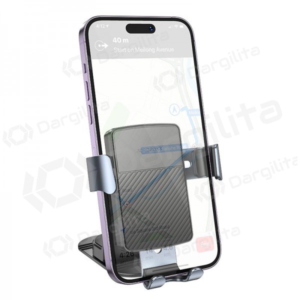 Automobilinis telefono laikiklis Borofone BH119 ant prietaisų skydelio 4.5–7 colių