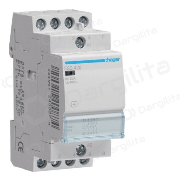 Kontaktorius Hager ESC425 (4P, 25A, 230V, 4NO)