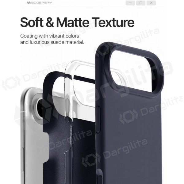 Apple iPhone Air dėklas Mercury "Pure Magsafe Silicon Case" (tamsiai mėlynas)