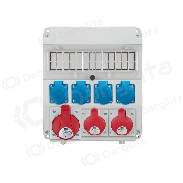 PawBol 18.320-4-S R-BOX LUX-320 plastikinis skydelis 13 mod+ (4x16A/250V 1x32A/5P 2x16A/5P)