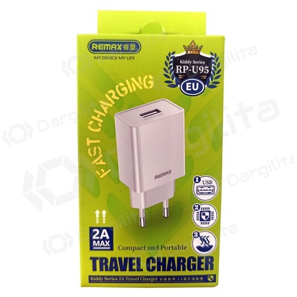 Telefono įkroviklis Remax RP-U95 10 W USB-A baltas
