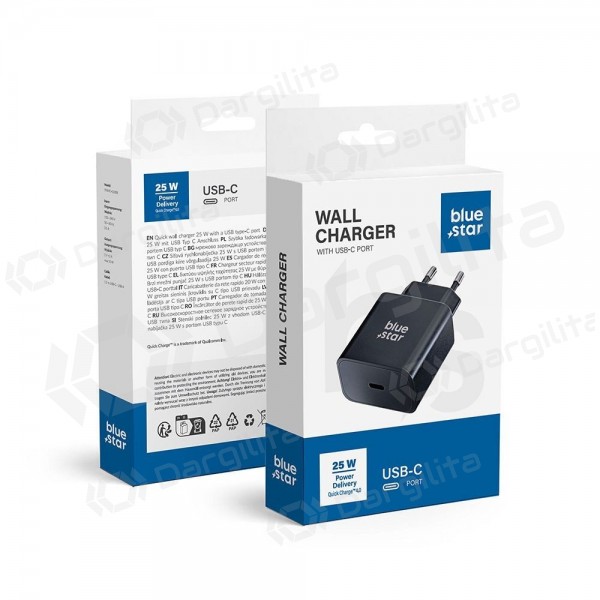 Telefono įkroviklis Blue Star TFB-TC-25WPD 25 W USB-C PD QC 4.0 juodas