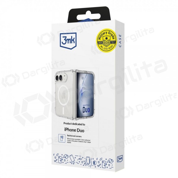 Apple iPhone Duo dėklas "3mk Armor MagCase" (skaidrus)