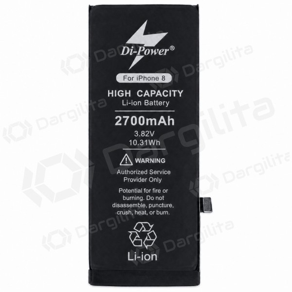 Apple iPhone 8 baterija, akumuliatorius Di-Power 2700 mAh (padidintos talpos)