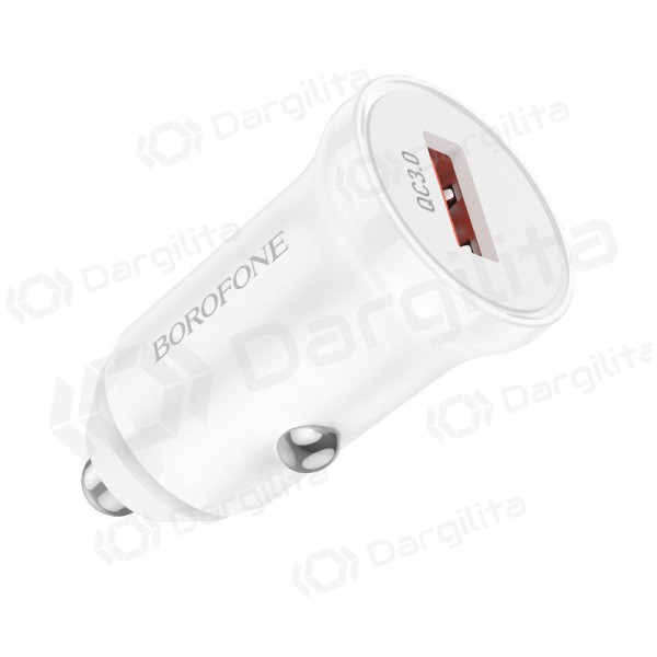 Įkroviklis automobilinis Borofone BZ18 Quick Charge 3.0 18W (baltas)