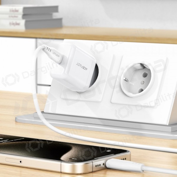 Telefono įkroviklis Acefast A130 20 W USB-C PD QC baltas