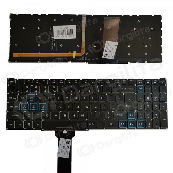 ACER PH315-52, PH317-53, PH317-53-7777 klaviatūra (US) (su apšvietimu)