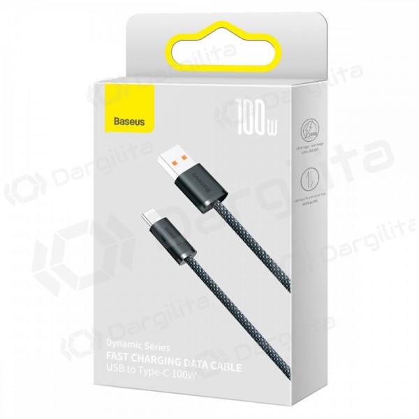 USB-C laidas Baseus Dynamic USB-A į USB-C 1 m 100 W juodas