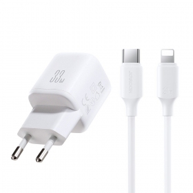 Telefono įkroviklis Joyroom JR-TG7 33 W USB-C + USB-A PD QC PPS USB-C to Lightning baltas