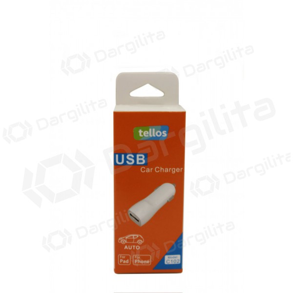 Įkroviklis automobilinis Tellos C102 USB (1A) (baltas) Įkroviklis automobilinis Tellos C102 USB (1A) (baltas)