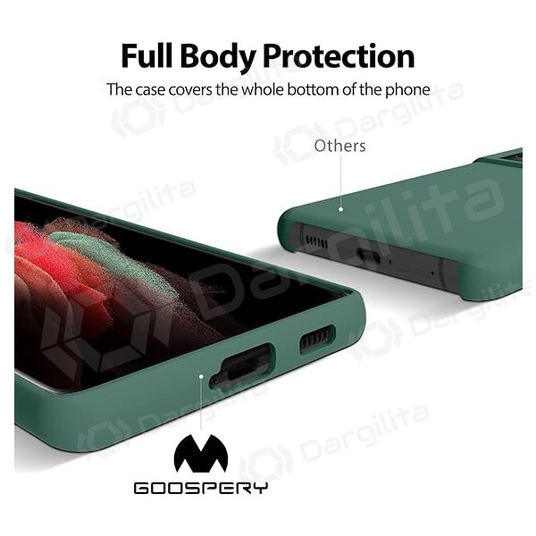 Samsung Galaxy S25 Ultra dėklas Mercury "Silicone Case" (tamsiai žalias)