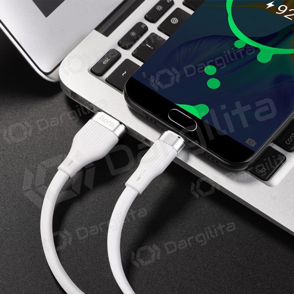 USB kabelis HOCO U72 lightning 1.2m silicone baltas