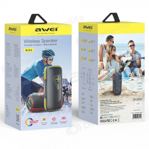 Nešiojama garso kolonėlė Awei KA5 Bluetooth 20W juoda