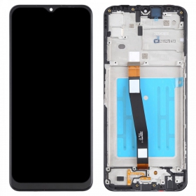 Samsung A226 Galaxy A22 5G ekranas (juodas) (su rėmeliu) (service pack) (originalus)