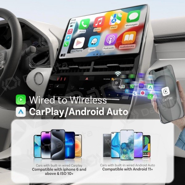Belaidis CarPlay / Android Auto adapteris Ottocast Mini Cube CP88-T3 juodas