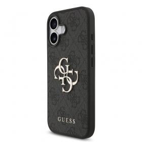 Apple iPhone 17 dėklas "Guess PU 4G Metal Logo" (pilkas)