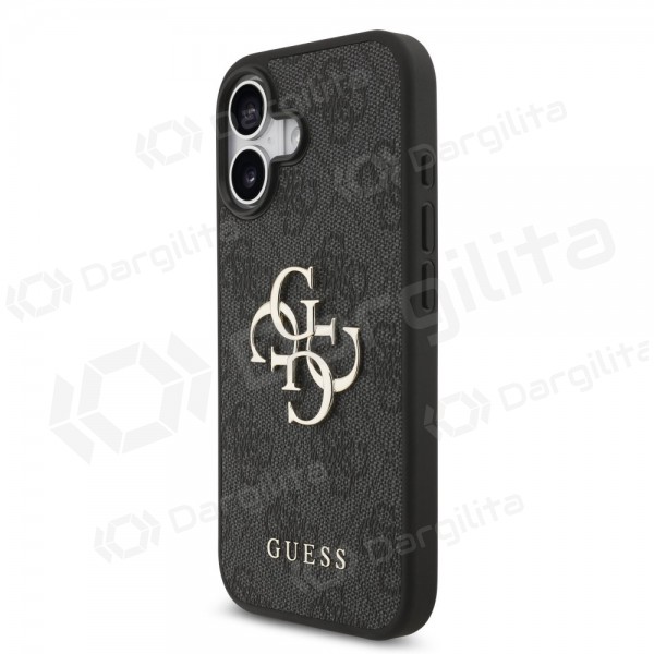 Apple iPhone 17 dėklas "Guess PU 4G Metal Logo" (pilkas)
