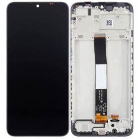 Xiaomi Redmi 9A / 9C / 9AT / 10A ekranas (juodas) (su rėmeliu) (Premium)