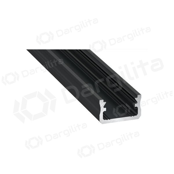 Aliuminis profilis Lumines LED juostoms A (juodas, anoduotas, 2m)