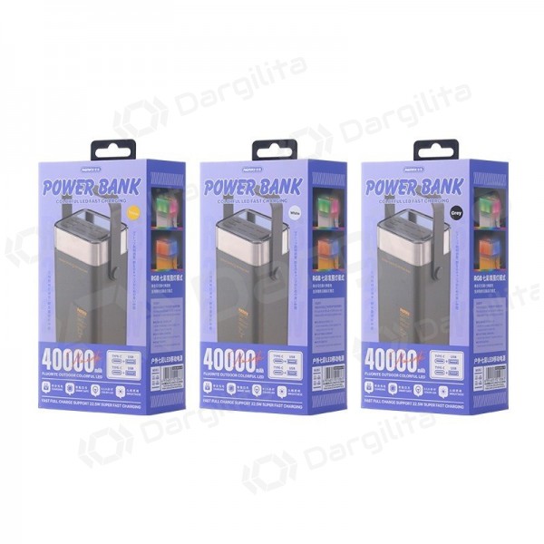 Išorinė baterija (Power Bank) Remax RPP-596 40000 mAh 22.5 W, pilka