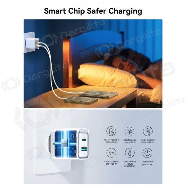 Telefono įkroviklis Joyroom JR-TCF15 30 W USB-C + USB-A baltas