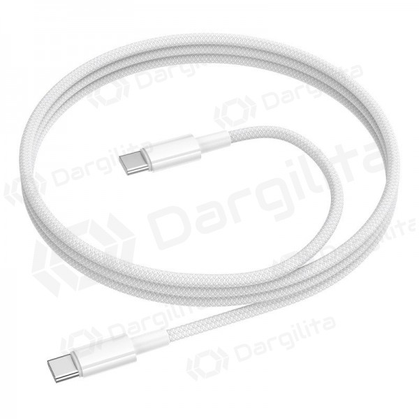 USB-C laidas Borofone BX117 USB-C į USB-C 1 m 60 W baltas