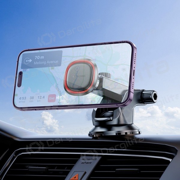 Automobilinis telefono laikiklis Borofone BH125 ant prietaisų skydelio 4.5–7 col.