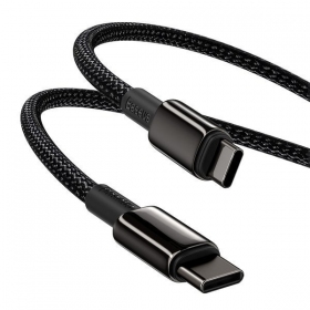 USB kabelis Baseus Tungsten Gold Fast Data Type-C - Type-C 100W 1.0m (juodas) CATWJ-01