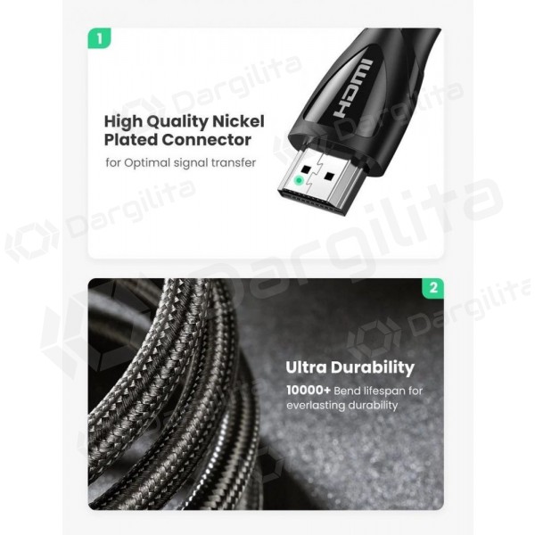 HDMI laidas Ugreen HD140 HDMI 2.1 2 m juodas