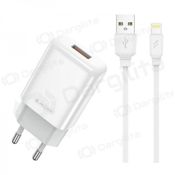 Telefono įkroviklis Jellico EU01 12 W USB-A Lightning baltas