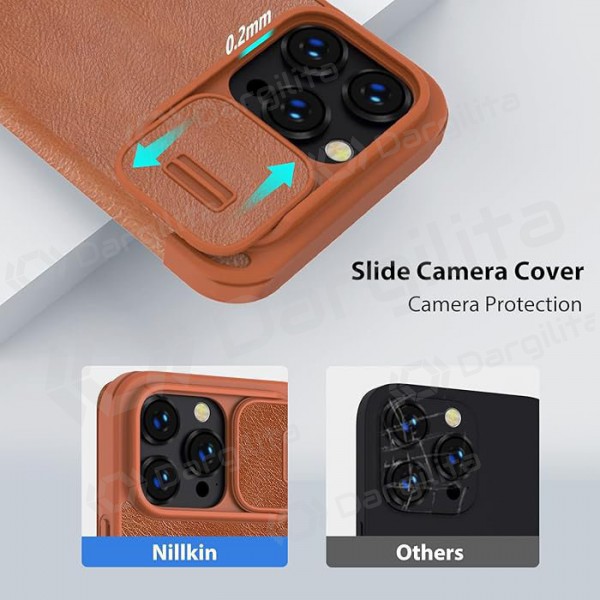 Apple iPhone 14 dėklas „Nillkin Leather“ (rudas) Apple iPhone 14 dėklas „Nillkin Leather“ (rudas)