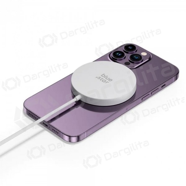 MagSafe belaidis įkroviklis Blue Star Charing Pad 15 W su USB-C laidu baltas