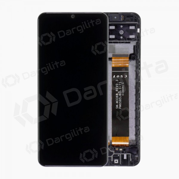 Samsung A137 Galaxy A13 2022 ekranas (juodas) (su rėmeliu) (service pack) (originalus)