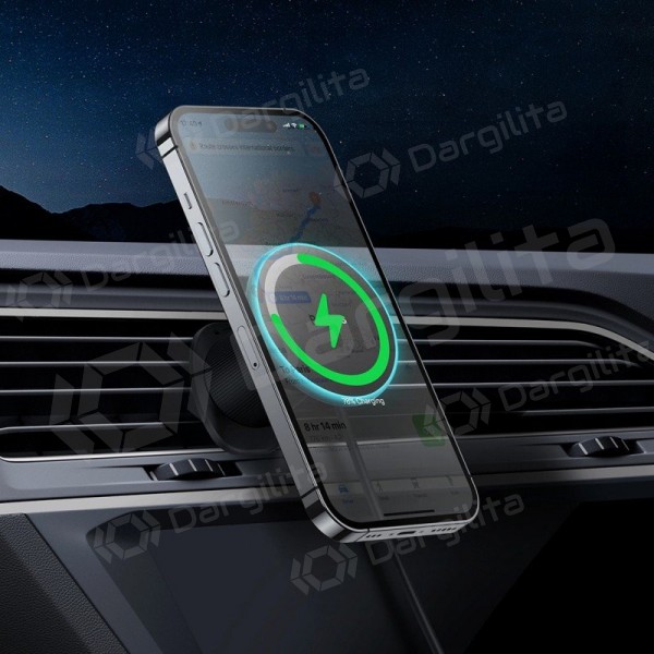 Automobilinis telefono laikiklis su belaidžiu įkrovimu Baseus CW01 MagSafe 15 W į ventiliacijos groteles