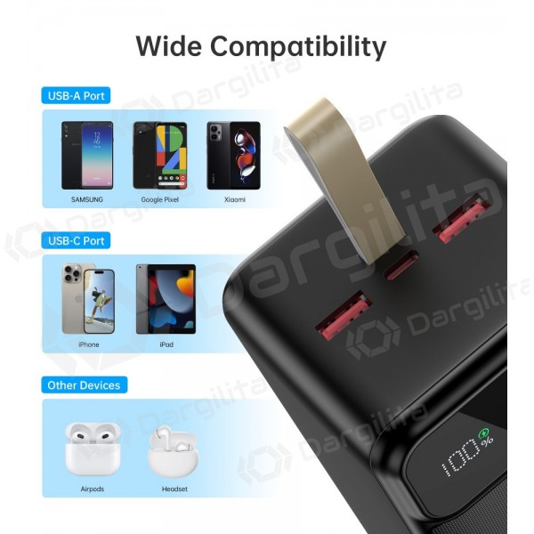 Išorinė baterija (Power Bank) Choetech B732 50000 mAh 22.5 W, juoda