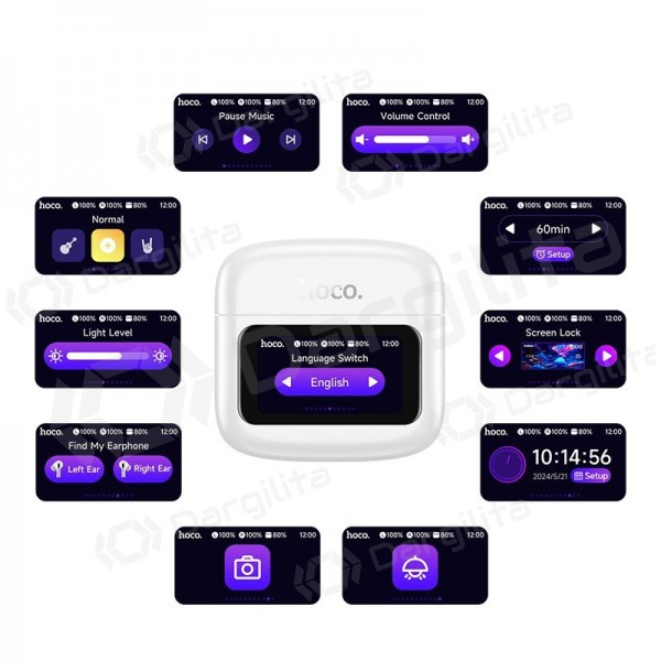 Belaidės ausinės su mikrofonu Hoco EQ14 Bluetooth 5.4 juodos