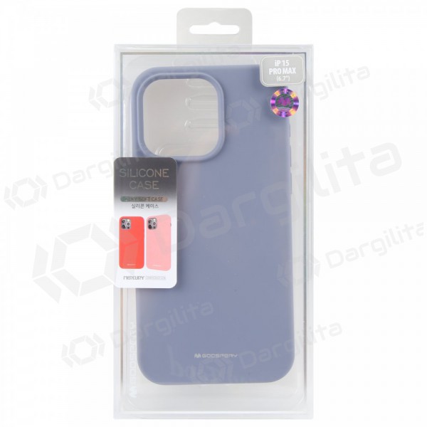 Apple iPhone 15 Pro dėklas Mercury Goospery "Silicone Case" (levandos pilka)