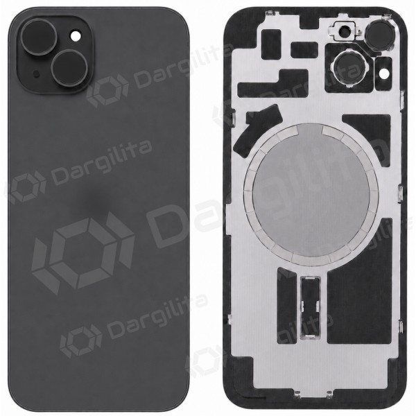 Apple iPhone 15 galinis dangtelis (juodas) (Premium)
