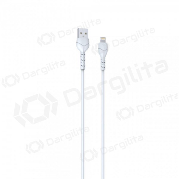 USB kabelis Devia Kintone Lightning 1.0m (baltas) 5V 2.1A