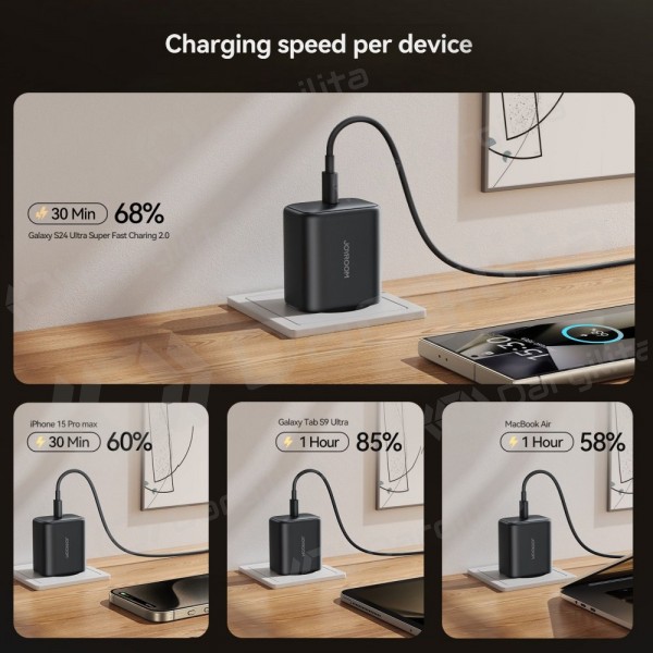 Telefono įkroviklis Joyroom JR-TCG13 45 W USB-C GaN juodas