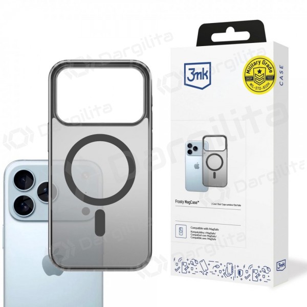 Apple iPhone 17 Pro, 18 Pro dėklas "3mk Frosty MagCase" (juodas)