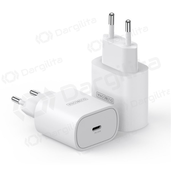 Telefono įkroviklis DUZZONA T6 25 W USB-C PD PPS baltas