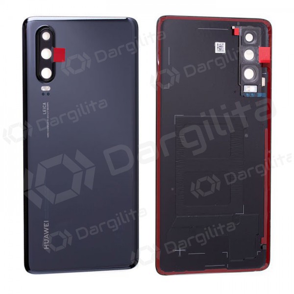 Huawei P30 galinis baterijos dangtelis (juodas) (naudotas grade B, originalus)